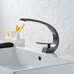 Hudor Robinet de lavabo sur plage BNF606B en laiton noir collection Céphise* Robinet Lavabo Et Vasque