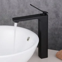Kroos Robinet de lavabo surélevé pour Vasque Noir* Robinet Lave-Mains