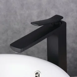 Kroos Robinet de lavabo surélevé pour Vasque Noir* Robinet Lave-Mains