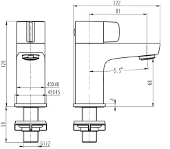 GoodHome Robinet de lave-mains eau froide Cavally S