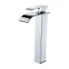 Deko Robinet de salle de bain à bec haut cascade en laiton mitigeur de lavabo robinet de lavabo chromé design moderne