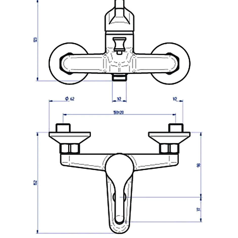 Autres Robinet de salle de bain mitigeur bagnoire et douche en laiton chromé