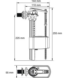 Dubourgel Robinet flotteur SR+ pour arrivée latérale - diam : entrée 3/8"