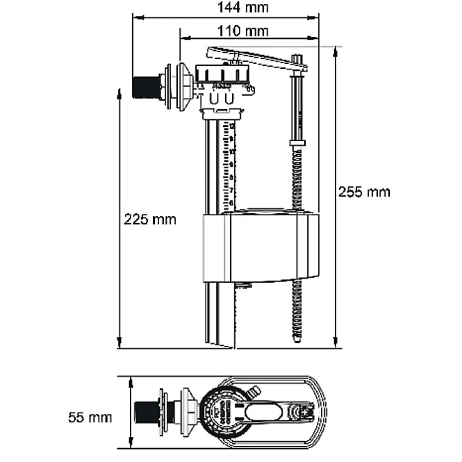 Dubourgel Robinet flotteur SR+ pour arrivée latérale - diam : entrée 3/8"