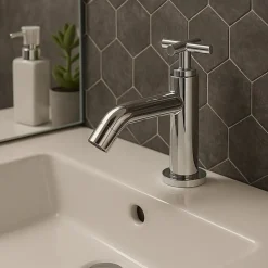Planète Bain Robinet lave-mains chromé H 14.2 cm - Croce - eau froide uniquement* Robinet Lave-Mains