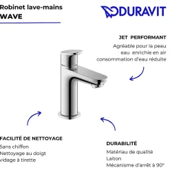 Duravit Robinet lave-mains eau froide Wave chromé brillant