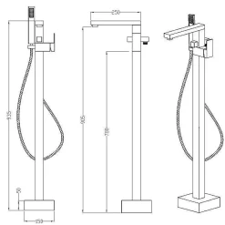 Stano Robinet mitigeur baignoire sur pied MENTO