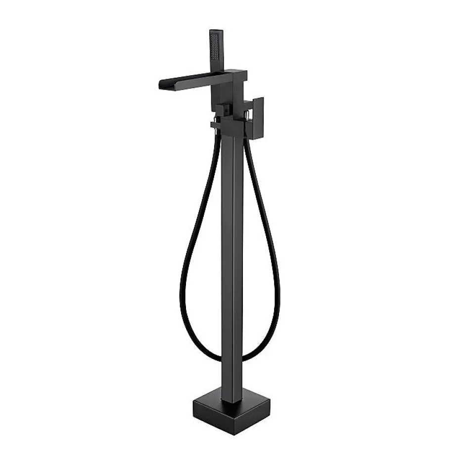 Stano Robinet mitigeur baignoire cascade TANO sur pied noir mat* Colonne De Baignoire