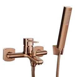 Invena Robinet Mitigeur Baignoire Cuivre Bronze Mural Monocommande Glamour