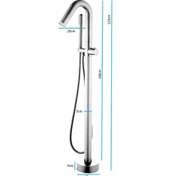 Valaz Robinet mitigeur baindouche sur pied PILOS chrome