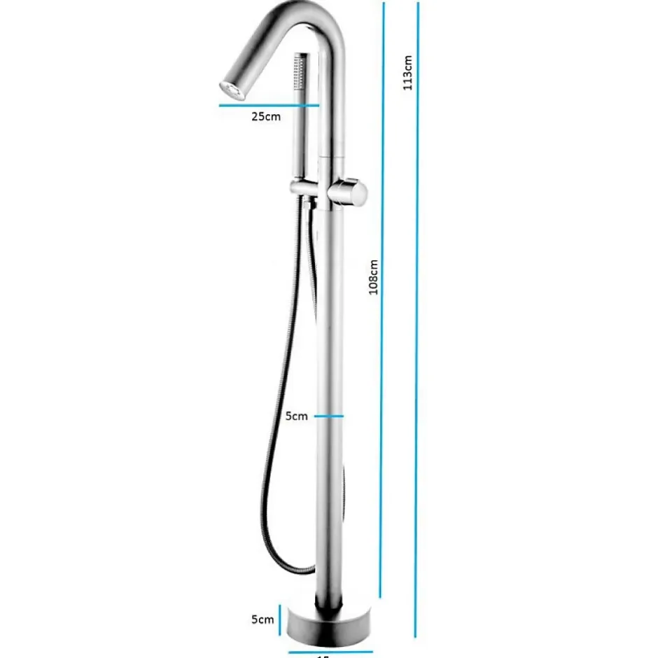 Valaz Robinet mitigeur baindouche sur pied PILOS chrome