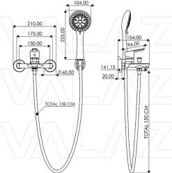 Valaz Robinet mitigeur baindouche ULTIMA chrome
