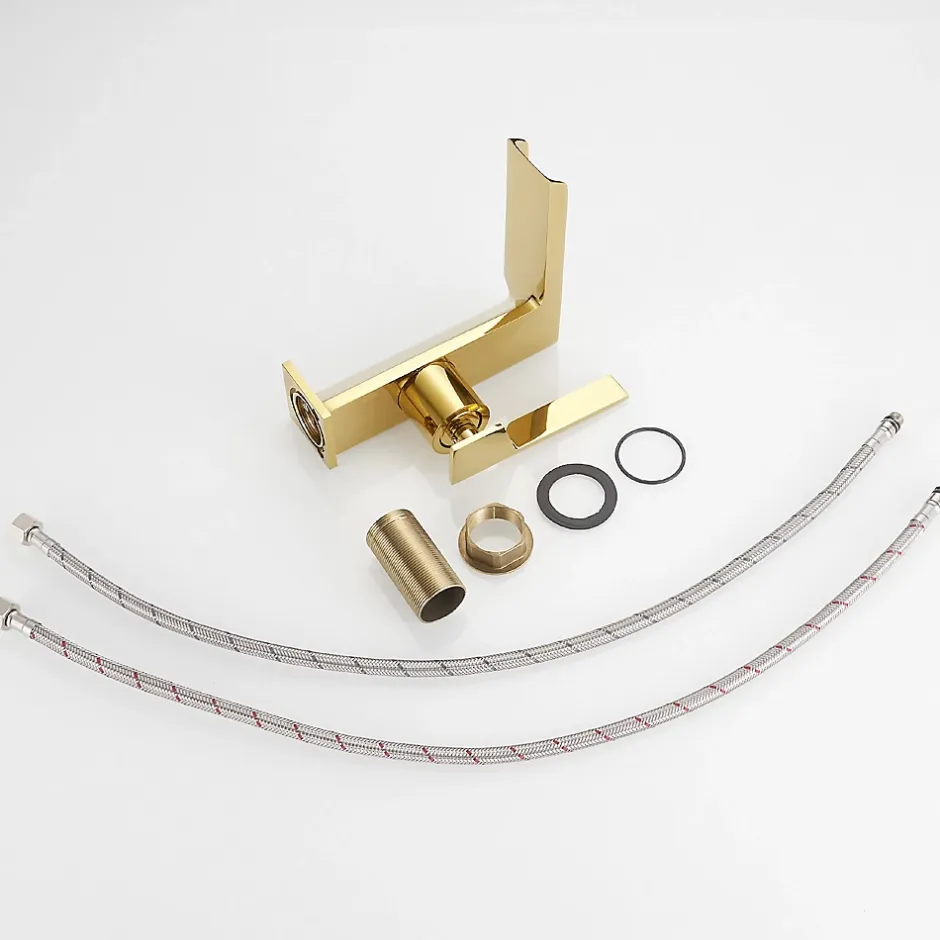 Saniverre Robinet mitigeur bec cascade CEZIO chrome Or brillant -