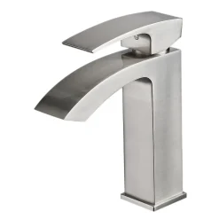 Saniverre Robinet mitigeur bec cascade LERIO chrome brossé -* Robinet Lavabo Et Vasque