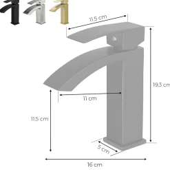 Saniverre Robinet mitigeur bec cascade LERIO chrome brossé -* Robinet Lavabo Et Vasque