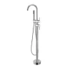 Saniverre Robinet mitigeur colonne sur pied MATY chrome brillant pour baignoire îlot -* Colonne De Baignoire