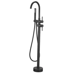 Saniverre Robinet mitigeur colonne sur pied MATY chrome Noir pour baignoire îlot -* Colonne De Baignoire