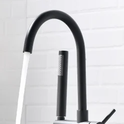 Saniverre Robinet mitigeur colonne sur pied MATY chrome Noir pour baignoire îlot -* Colonne De Baignoire