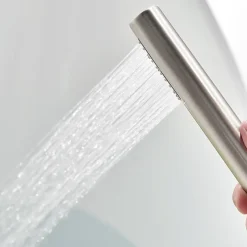 Saniverre Robinet mitigeur colonne sur pied MATY chrome brossé pour baignoire îlot -* Colonne De Baignoire