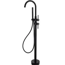 Bellegno Robinet mitigeur de baignoire sur pied BAGNO noir mat