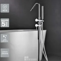Imex Robinet Mitigeur de Baignoire sur Pied Chrome CORCEGA BBECO1* Robinet De Baignoire