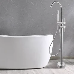 Bellegno Robinet mitigeur de baignoire sur pied BAGNO acier brossé