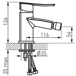 Ferro Robinet mitigeur de bidet VENETO chromé - SANIVERRE* Robinet De Bidet
