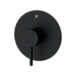 Bernstein Robinet mitigeur de douche rond mural encastré Laiton Noir mat, mélangeur céramique 14,3cm - VIREO
