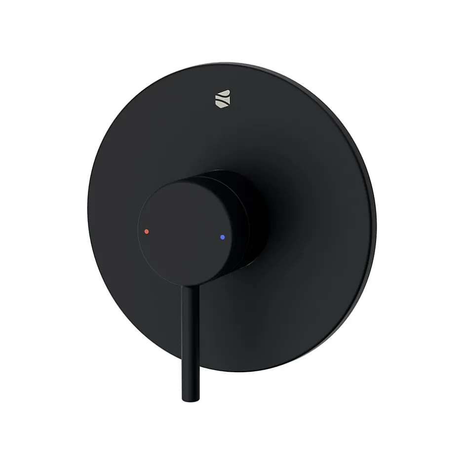 Bernstein Robinet mitigeur de douche rond mural encastré Laiton Noir mat, mélangeur céramique 14,3cm - VIREO