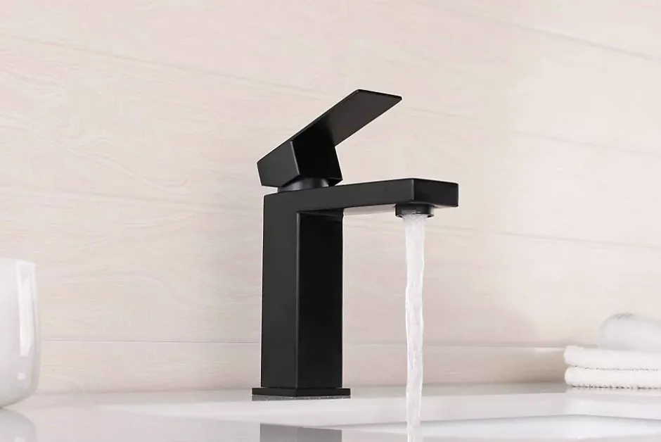 Luxury Bain Robinet, mitigeur de lavabo pour salle de bain carré (Noir) LuxuryBain* Robinet Lavabo Et Vasque