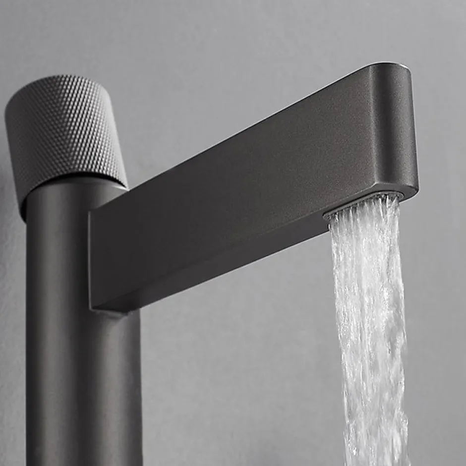 Kroos Robinet mitigeur lavabo haut Gun métal - Sham