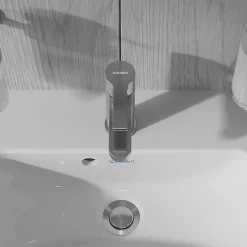 Duravit Robinet mitigeur monocommande lavabo laiton Chrome, Sans Garniture de vidage ni Tirette - Taille S 14x4x15cm - B.2