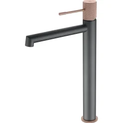 Imex Products Robinet mitigeur monocommande TOUCHER à poser pour lavabo version haute (1 trou) Gris mat - Champagne Robinet à poser (sur vasque* Robinet Lavabo Et Vasque