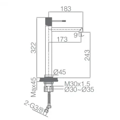 Imex Products Robinet mitigeur monocommande TOUCHER à poser pour lavabo version haute (1 trou) Gris mat - Champagne Robinet à poser (sur vasque* Robinet Lavabo Et Vasque