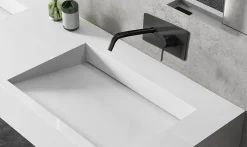 Bernstein Robinet mitigeur mural à encaster XX0539B avec corps d'encastrement noir mat* Robinet Lave-Mains