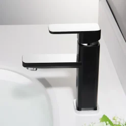 Bernstein Robinet mitigeur pour lavabos vasques 1233CB chromé/noir* Robinet Lave-Mains