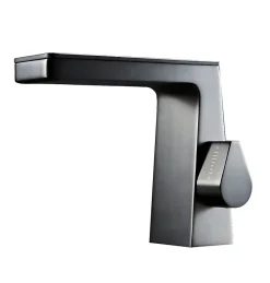 Bernstein Robinet mitigeur pour lavabo ou vasque NT7320 effet cascade - noir mat, gun métal ou blanc mat Noir