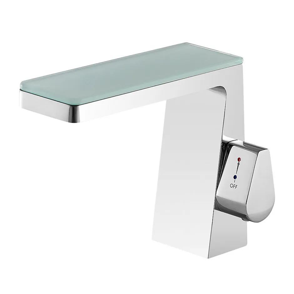 Bernstein Robinet mitigeur pour lavabo ou vasque NT7320 effet cascade - chrome et verre* Robinet Lave-Mains