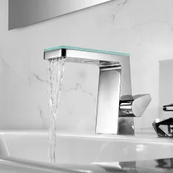Bernstein Robinet mitigeur pour lavabo ou vasque NT7320 effet cascade - chrome et verre* Robinet Lave-Mains
