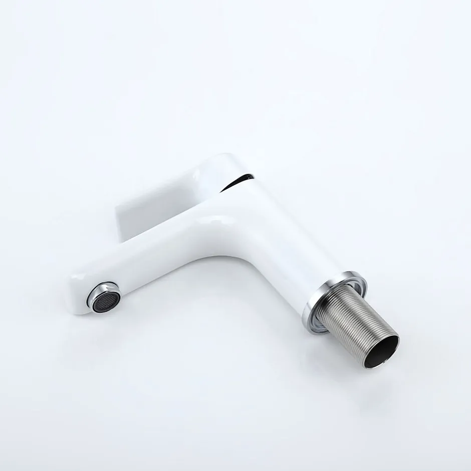Bernstein Robinet mitigeur pour vasque ou lavabo 4024CW chromé blanc