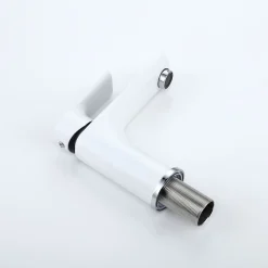 Bernstein Robinet mitigeur pour vasque ou lavabo 4024CW chromé blanc