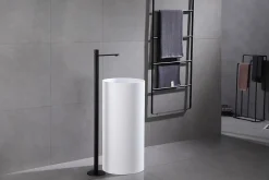 Bernstein Robinet mitigeur sur pied pour lavabo totem 8046 - chrome ou noir mat Noir mat
