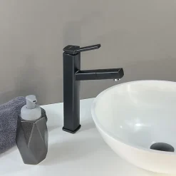 Kroos Robinet mitigeur vasque avec bec extractible Noir- Graffias