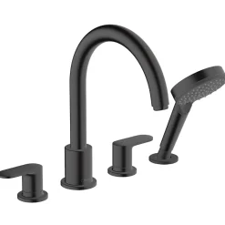 Hansgrohe Robinet mélangeur bain douche 4 trous Vernis Blend noir mat