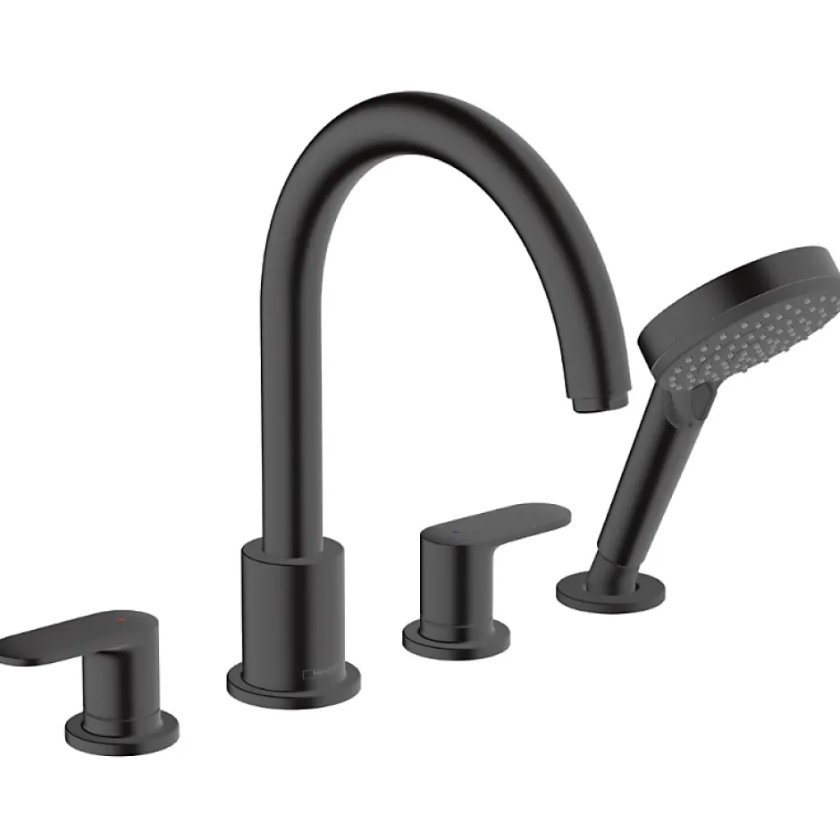 Hansgrohe Robinet mélangeur bain douche 4 trous Vernis Blend noir mat