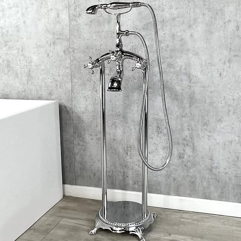 Kroos Robinet mélangeur de bain sur pied Chromé - Maddalena