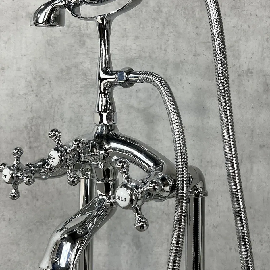 Kroos Robinet mélangeur de bain sur pied Chromé - Maddalena