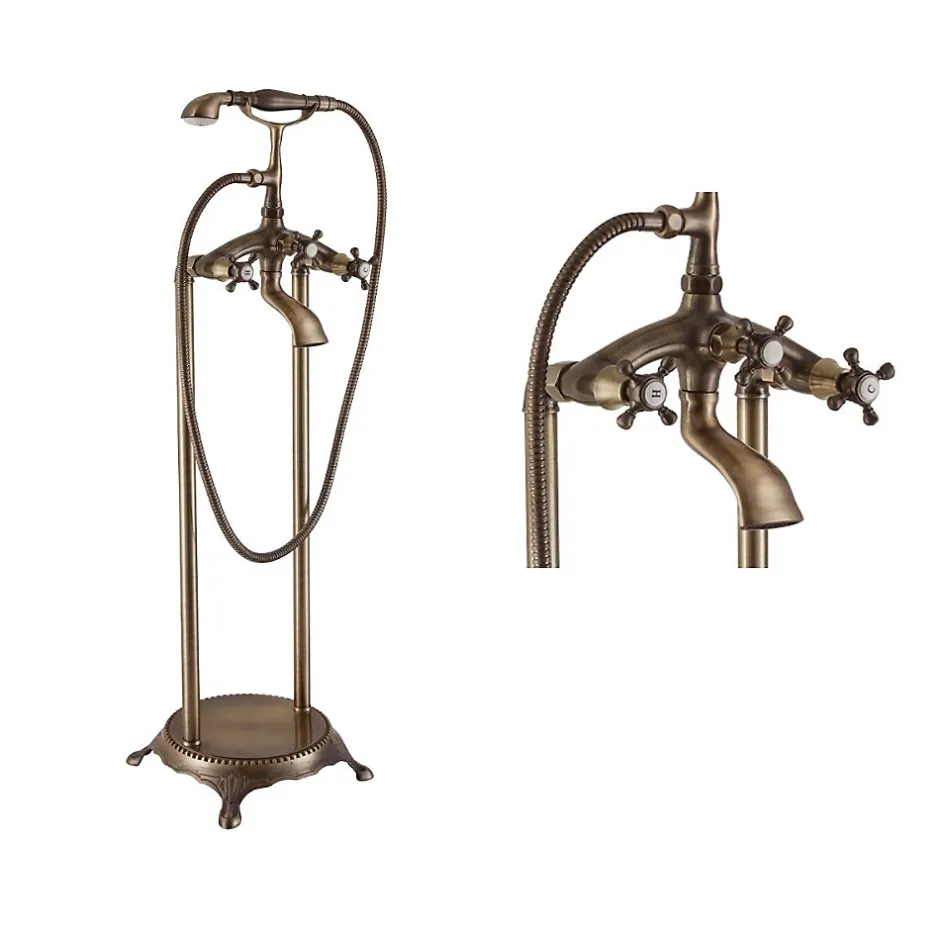 Kroos Robinet mélangeur de bain sur pied Bronze - Maddalena* Robinet De Baignoire