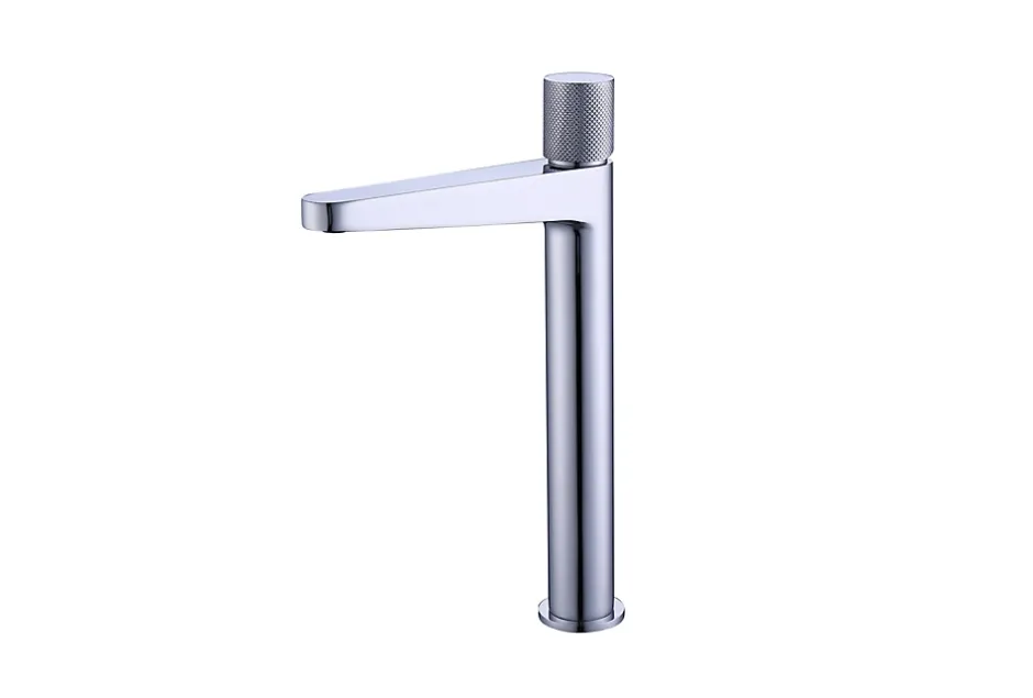 Bernstein Robinet pour lavabo vasque et évier design en laiton peu bruyant et avec aérateur économie d'eau - H. 31cm - Chrome