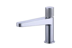 Bernstein Robinet pour lavabo vasque et évier design en laiton peu bruyant et avec aérateur économie d'eau - H. 16,3cm - Chrome